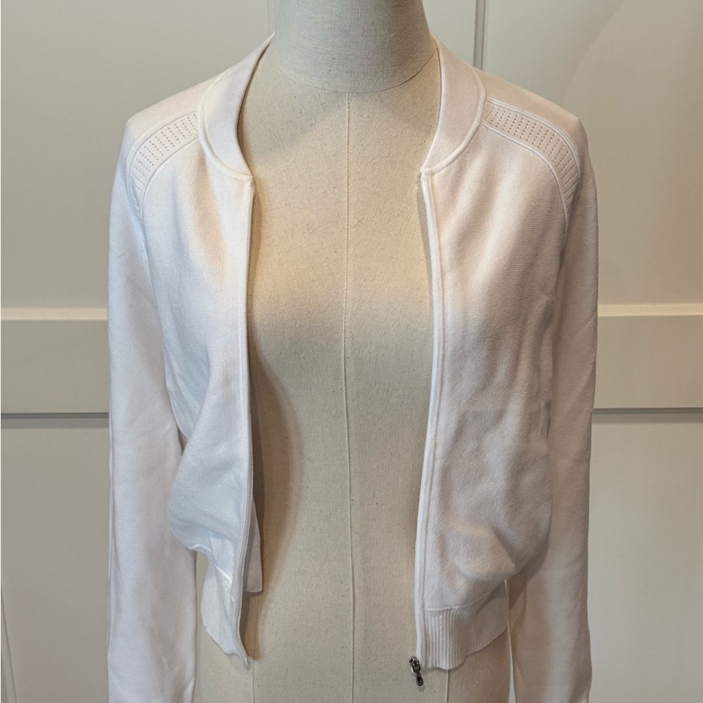 ATHLETA |  White Zip-Up Jacket | Size: Small